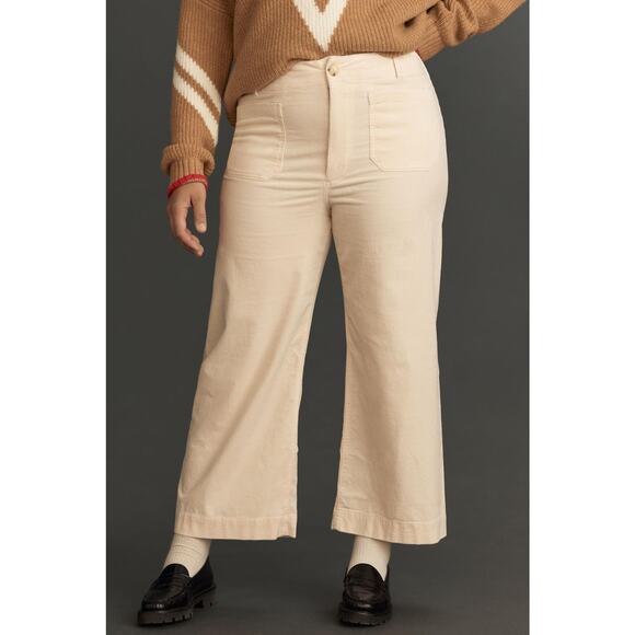 NWT Maeve Colette Cream Wide-Leg Corduroy Pants-Plus 20W - Picture 2 of 5